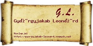 Györgyjakab Leonárd névjegykártya